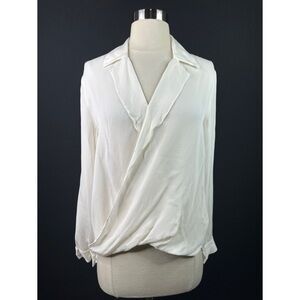 L’agence 100% silk high low long sleeve capsule wardrobe Womens Top